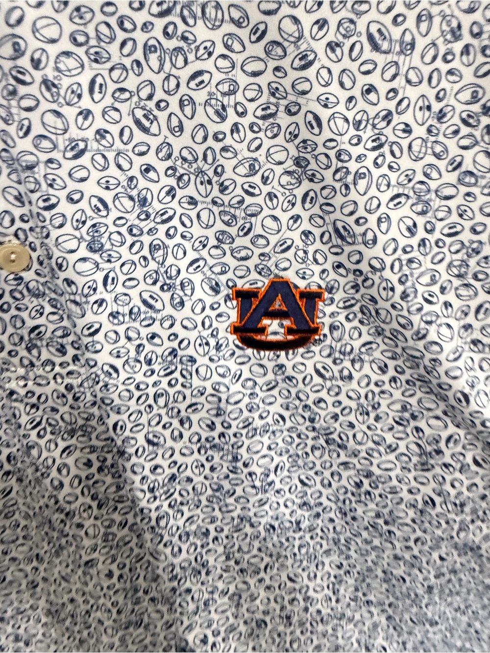 Peter Millar Auburn University White & Navy Polo